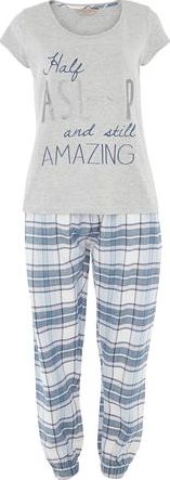 Dorothy Perkins, 1134[^]262015000710853 Womens Grey Half Asleep Pyjama Set- Grey