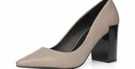 Dorothy Perkins Womens Grey high block heel court shoes- Grey