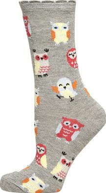 Dorothy Perkins, 1134[^]262015000717028 Womens Grey owl printed socks- Cobalt DP16226821