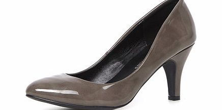Dorothy Perkins Womens Grey patent finish mid court shoes- Grey