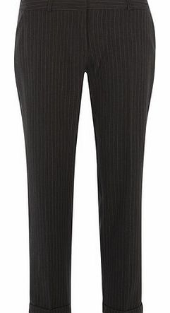 Dorothy Perkins Womens Grey Pinstripe Sraight Leg Trousers- Grey