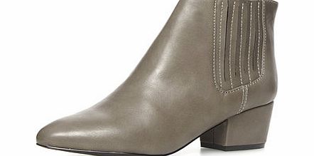 Womens Grey point heel gusset boots- Grey
