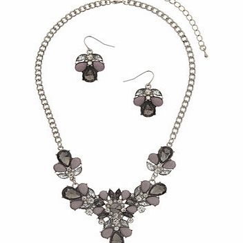 Womens Grey Stone Jewellery Set- Grey DP49815161