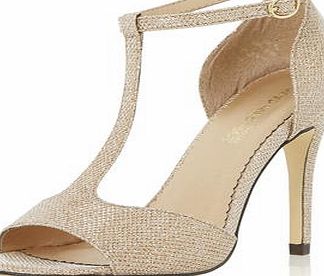 Dorothy Perkins Womens Head Over Heels Gold Medra T-bar Sandal-