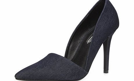 Dorothy Perkins Womens High dark denim pointed court shoes-