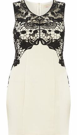 Dorothy Perkins Womens Ivory Lace Bodycon Dress- White DP61400109