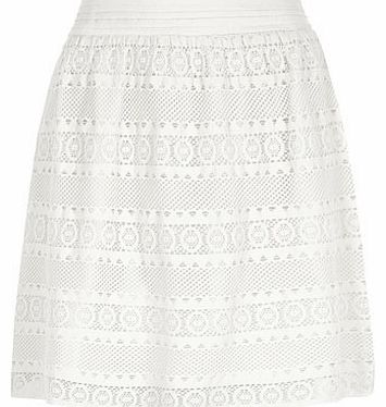 Womens Ivory lace skirt- White DP67177382