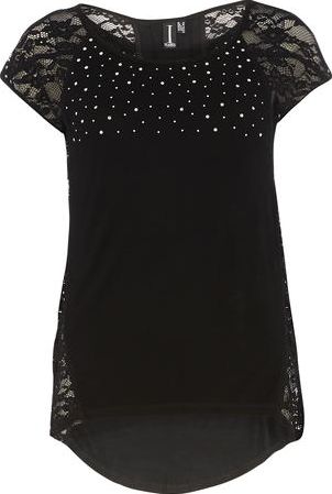 Dorothy Perkins, 1134[^]262015000712393 Womens Izabel London Black Embellished T-shirt-