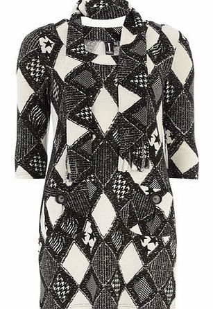Dorothy Perkins Womens Izabel London Black White Diamond Dress-