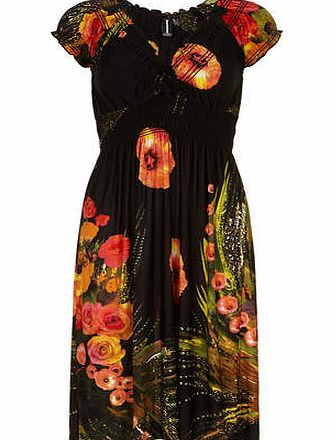Dorothy Perkins Womens Izabel London Multi Orange Flower Dress-