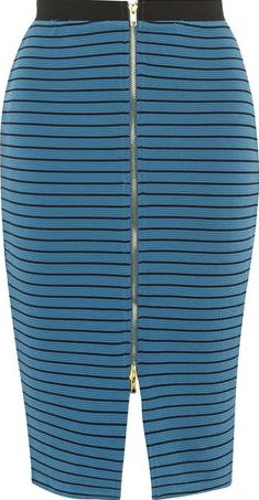 Dorothy Perkins, 1134[^]262015000707906 Womens Izabel London Petrol Blue Stripe Skirt-