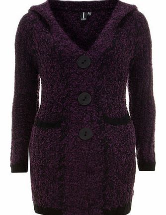Dorothy Perkins Womens Izabel London Purple Hooded Cardigan-
