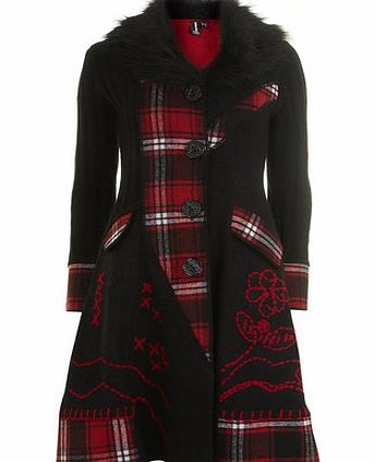 Womens Izabel London Red Checked Cardigan- Red