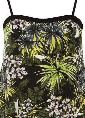 Dorothy Perkins Womens Khaki/Lime Tropical Print Cami- Green