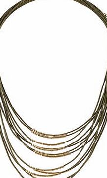 Dorothy Perkins Womens Khaki Multirow Necklace- Khaki DP49815950