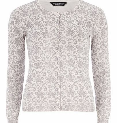 Dorothy Perkins Womens Lace printed cardigan- White DP55148483