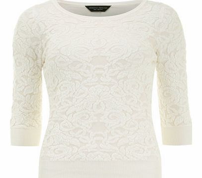 Dorothy Perkins Womens Lace texture jumper- White DP55145600