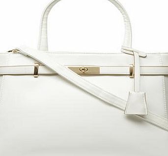 Dorothy Perkins Womens Large white belt tote bag- White DP18409702