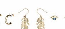 Dorothy Perkins Womens Leaf Drop Multipack Earring- Orange