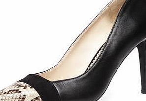 Dorothy Perkins Womens Leather Black pointed court shoes- Black