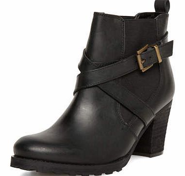 Womens Leighton Black leather chelsea boots-
