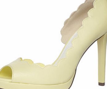 Dorothy Perkins Womens Lemon high peep toe court shoes- Lemon