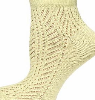 Dorothy Perkins Womens Lemon Pointelle Knit Socks- Yellow