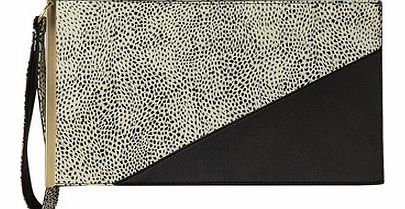 Womens Leopard Print Asymmetric Clutch- Leopard