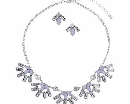 Dorothy Perkins Womens Lilac Rhinestone Jewellery Set- Purple