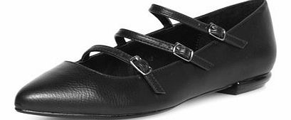 Dorothy Perkins Womens Lily and Franc Black 3 strap pointed