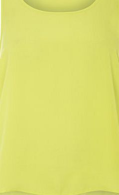 Dorothy Perkins Womens Lime Built Up High Neck Cami Top- Green
