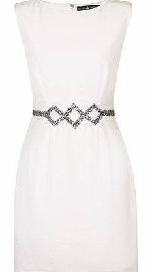 Womens Little Mistress White Embellished Bodycon