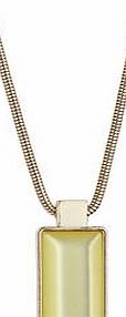 Dorothy Perkins Womens Long Gold Lime Necklace- Green DP49815633