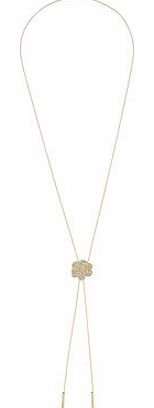 Womens Long Rose Necklace- Gold DP49814529
