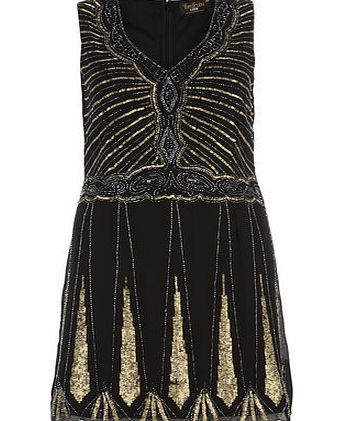 Womens Lovedrobe Black Sequin Flapper Dress-