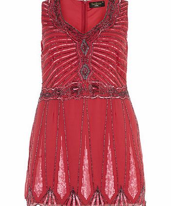 Womens Lovedrobe Cerise Sequin Flapper Dress-