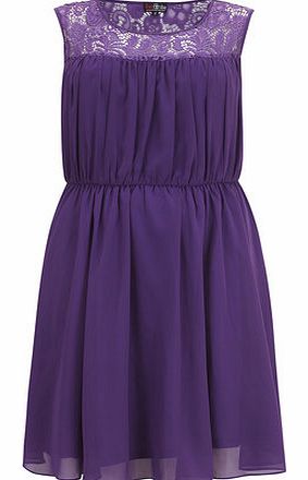 Dorothy Perkins Womens Lovedrobe Purple Lace Contrast Dress-