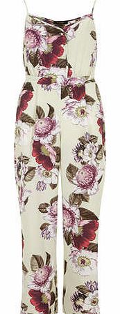 Womens Luxe botanic print jumpsuit- White