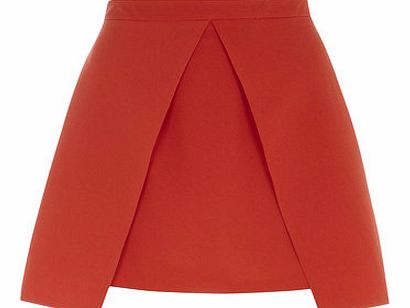 Dorothy Perkins Womens Luxe Linen Red Wrap Skirt- Coral DP12290041