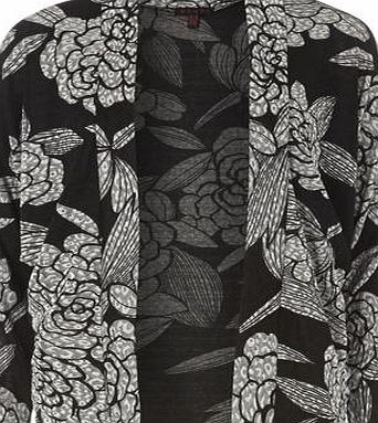 Dorothy Perkins Womens Mandi Black White Floral Cardigan- Black