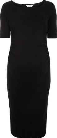 Dorothy Perkins, 1134[^]262015000705418 Womens Maternity Black Ruched Bodycon Dress-