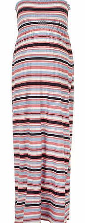 Womens Maternity Pastel Stripe Band Maxi Dress-
