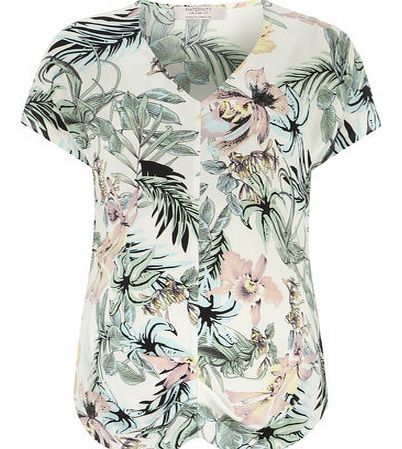 Dorothy Perkins Womens Maternity Tropical ruched top- Ivory