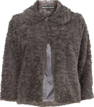 Dorothy Perkins, 1134[^]262015000707798 Womens Mela Grey Fur Collared Jacket- Grey