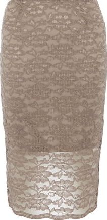 Dorothy Perkins, 1134[^]262015000709128 Womens Mink Lace Pencil Skirt- Brown DP14710328