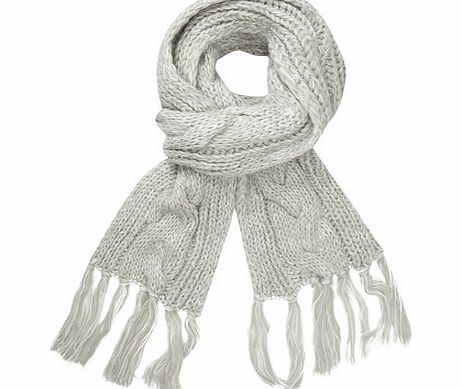 Womens Mint Chunky Cable Scarf- Green DP11122713