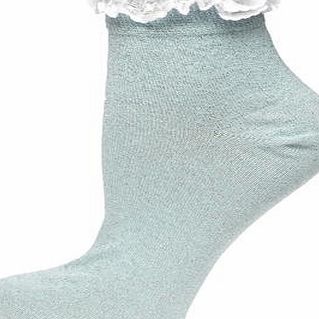 Dorothy Perkins Womens Mint Sparkle Lace Top Ankle- Green