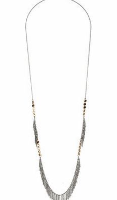 Dorothy Perkins Womens Mixed Metal Tassel Necklace- Multi Colour