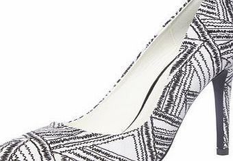 Dorothy Perkins Womens Mono print high pointed court shoes-
