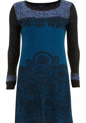 Dorothy Perkins Womens Multi Blue Eastern Print Dress- Blue